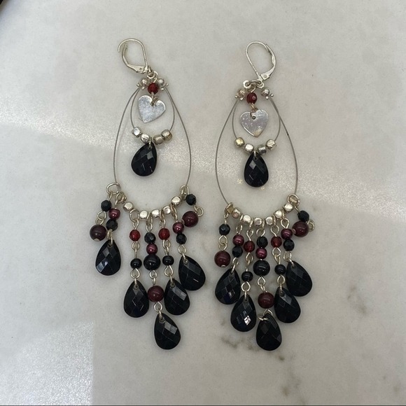 Lot of 3 Long Dangle Boho Gypsy Feather Earrings - Picture 3 of 4